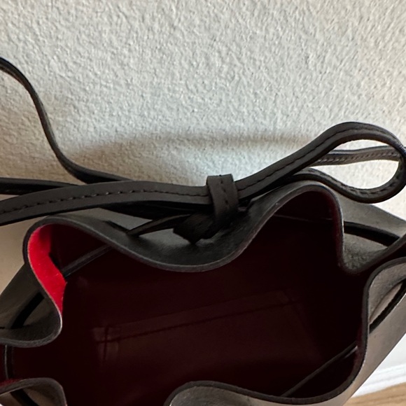 Mansur Gavriel Black and Red Mini Bucket Bag - Picture 10 of 11